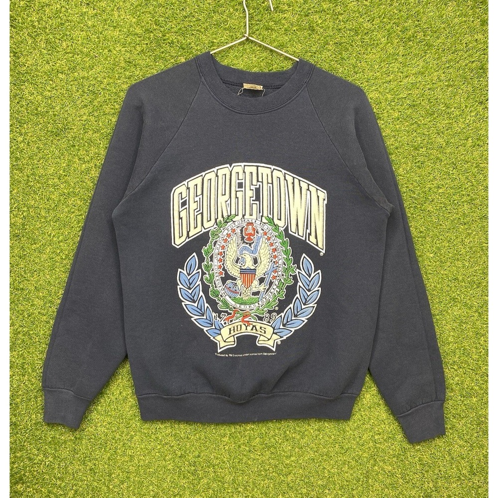 Georgetown Sweatshirt Mens Large Navy Blue Hoyas Sportswear Crewneck University
